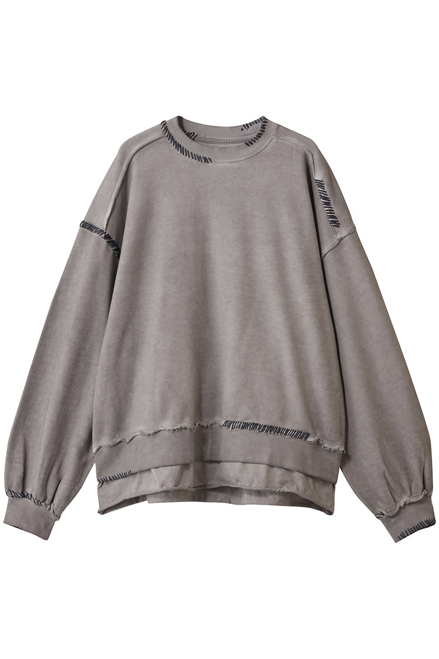 メゾンスペシャル/MAISON SPECIALの【UNISEX】オーバーダイエンブロイダリー クルースウェット(G.BGE(グレーベージュ)/11252411308)