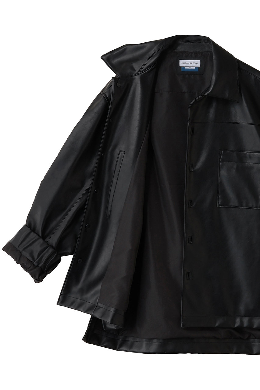 MAISON SPECIAL(メゾンスペシャル)｜【UNISEX】PUレザーシャツブルゾン