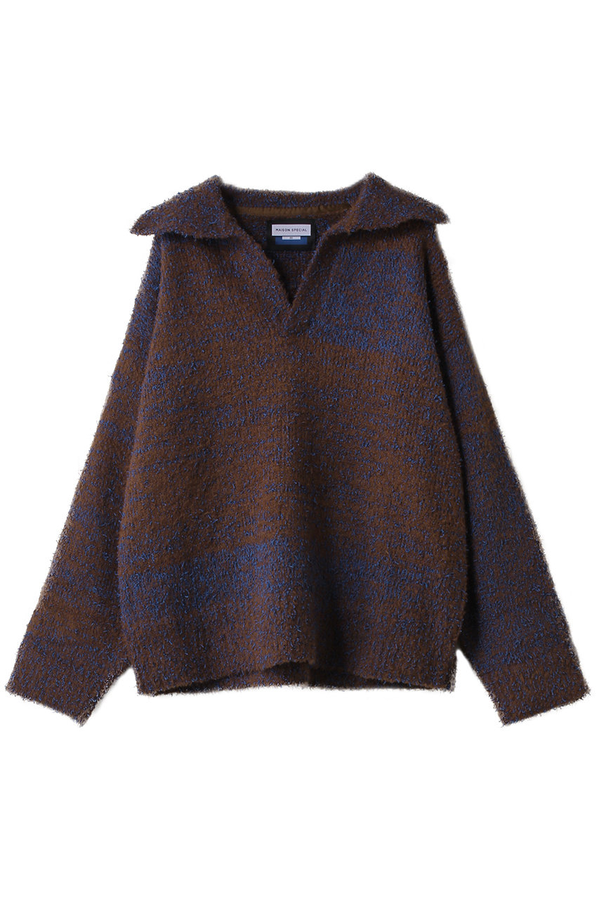 MAISON SPECIAL 【UNISEX】Mix color Fancy yarn スキッパーPO (BRN(ブラウン), 1) メゾンスペシャル ELLE SHOP MAISON SPECIAL 【UNISEX】Mix color Fancy yarn スキッパーPO (BRN(ブラウン), 1) メゾンスペシャル ELLE SHOP