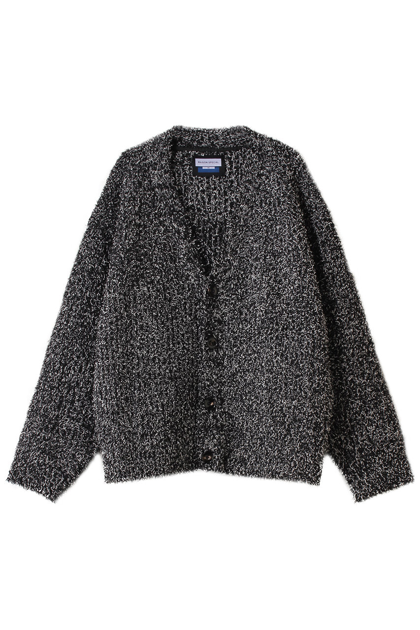 MAISON SPECIAL 【UNISEX】Mix color Fancy yarn カーデ (BLK(ブラック), 0) メゾンスペシャル ELLE SHOP