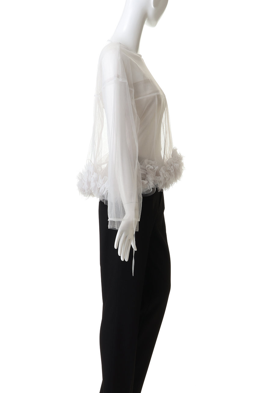 MAISON SPECIAL(メゾンスペシャル)｜2way Flower Hem Tulle Top/2way