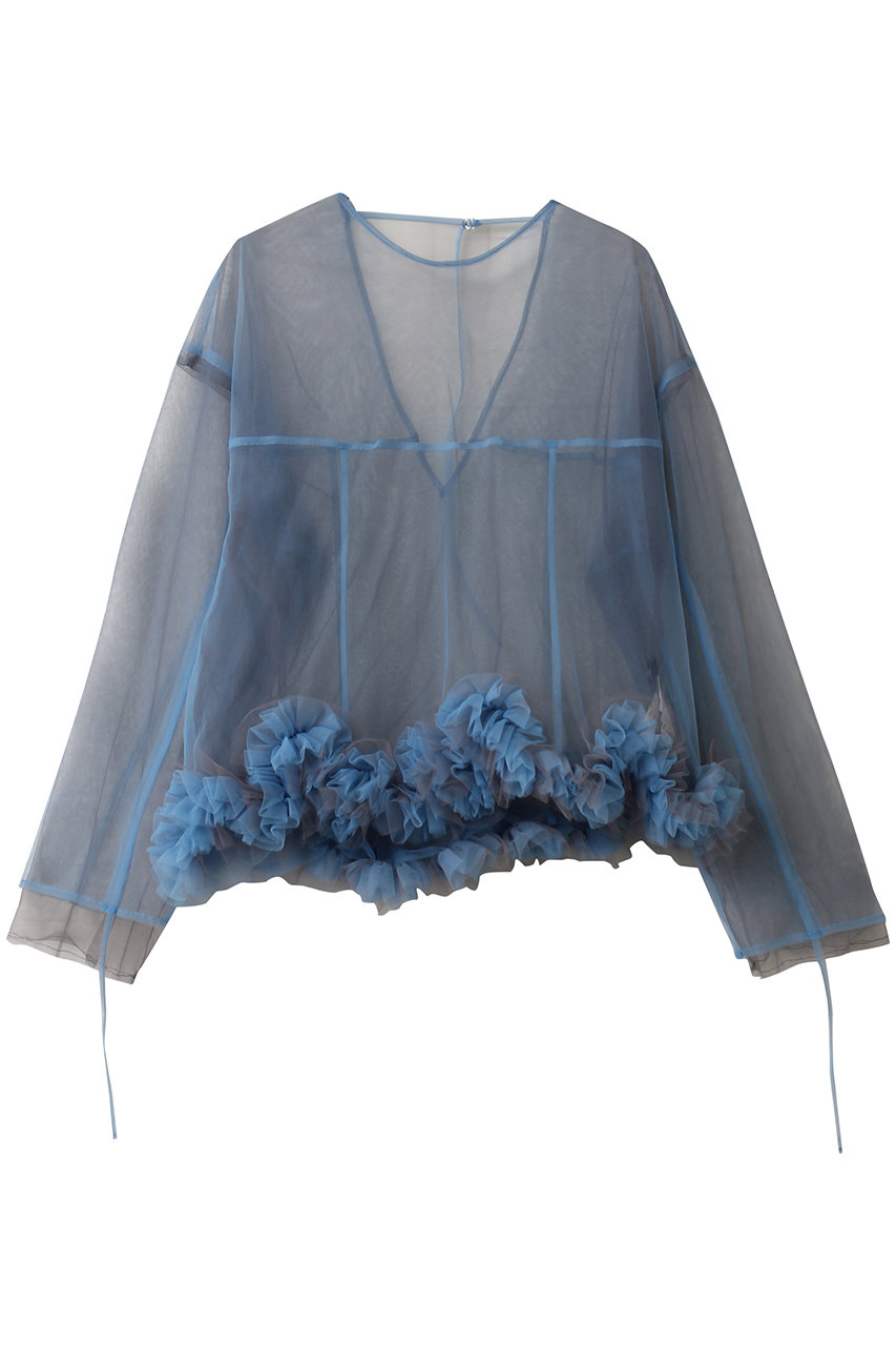 メゾンスペシャル/MAISON SPECIALの2way Flower Hem Tulle Top/2wayフラワーヘムチュールトップス(BLU(ブルー)/21252315209)