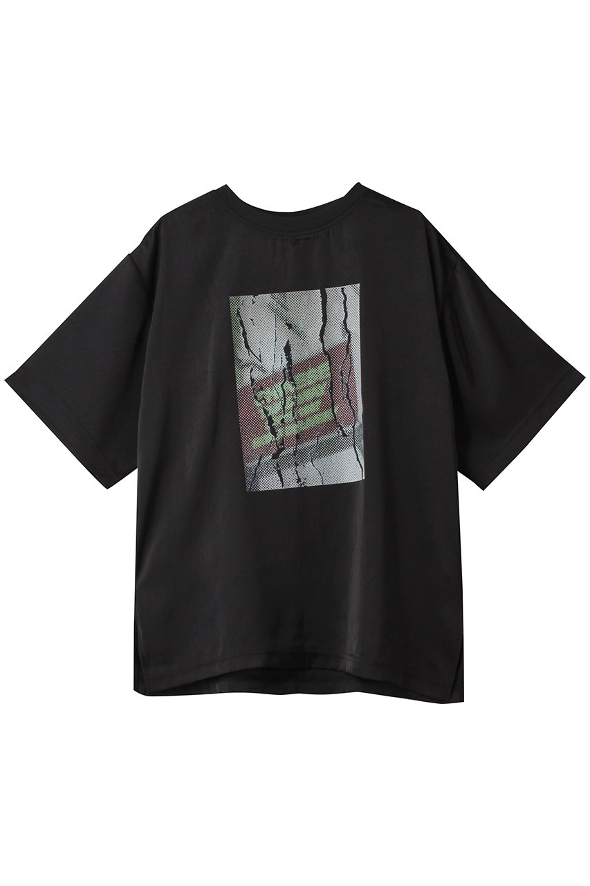 メゾンスペシャル/MAISON SPECIALのDot Photo Print Satin T-Shirt/ドットフォトプリントサテンTシャツ(BLK(ブラック)/21252315308)