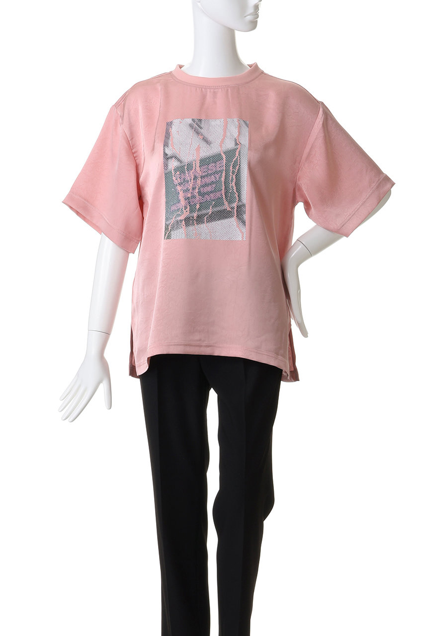MAISON SPECIAL(メゾンスペシャル)｜Dot Photo Print Satin T-Shirt