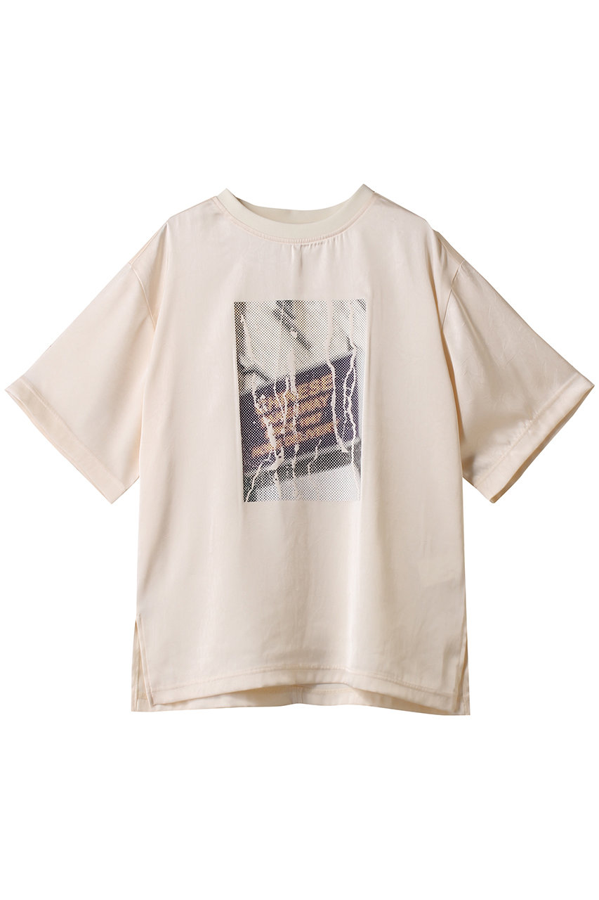 メゾンスペシャル/MAISON SPECIALのDot Photo Print Satin T-Shirt/ドットフォトプリントサテンTシャツ(WHT(ホワイト)/21252315308)
