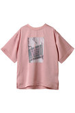 Dot Photo Print Satin T-Shirt/ドットフォトプリントサテンTシャツ