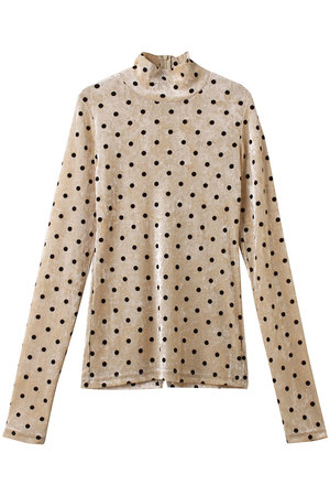 メゾンスペシャル/MAISON SPECIALのVelor Mesh Dot Tops / ベロアメッシュドットタートルトップ(110100/110103)