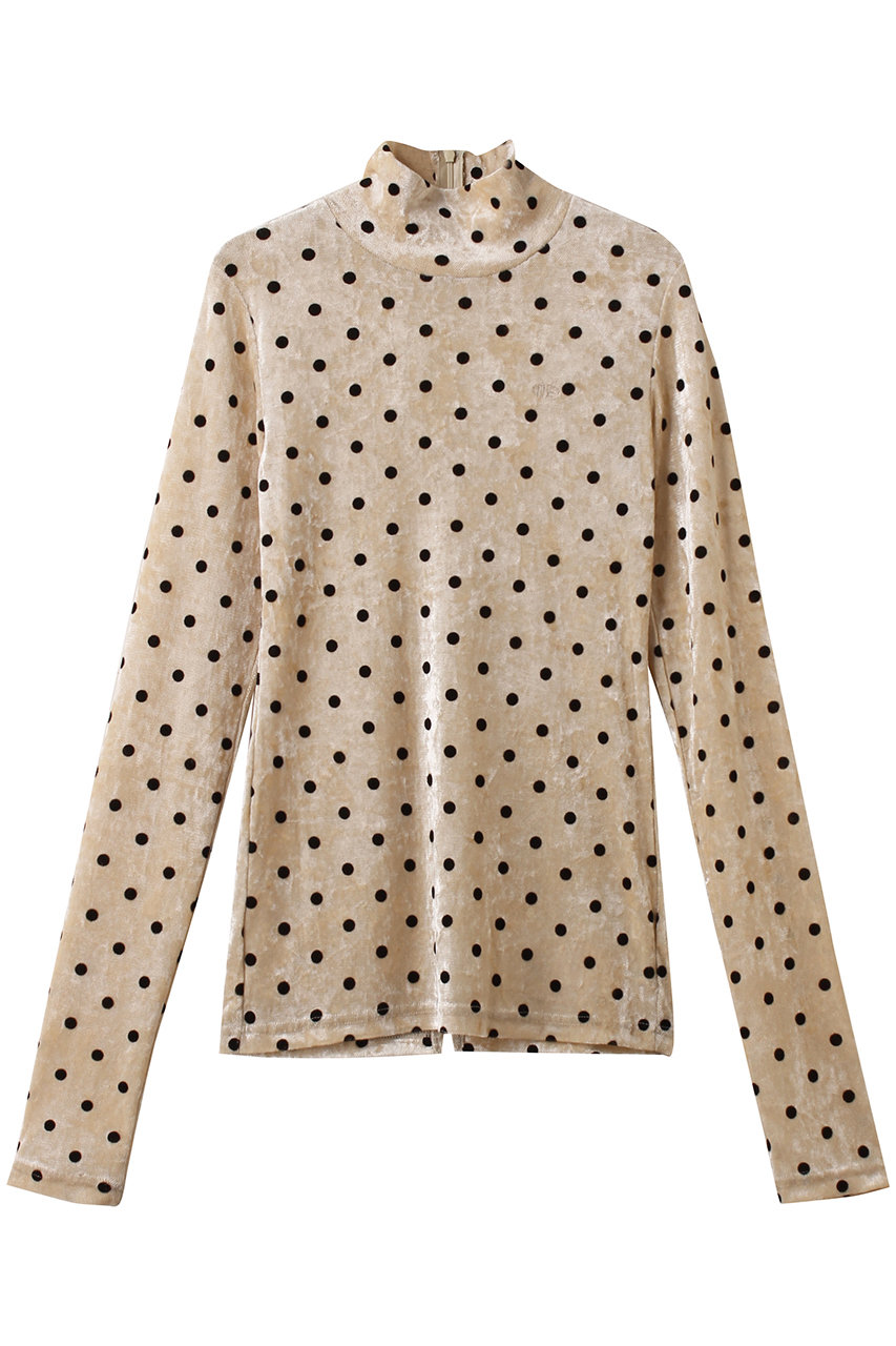 メゾンスペシャル/MAISON SPECIALのVelor Mesh Dot Tops / ベロアメッシュドットタートルトップ(MLT1(マルチカラー)/21252415813)