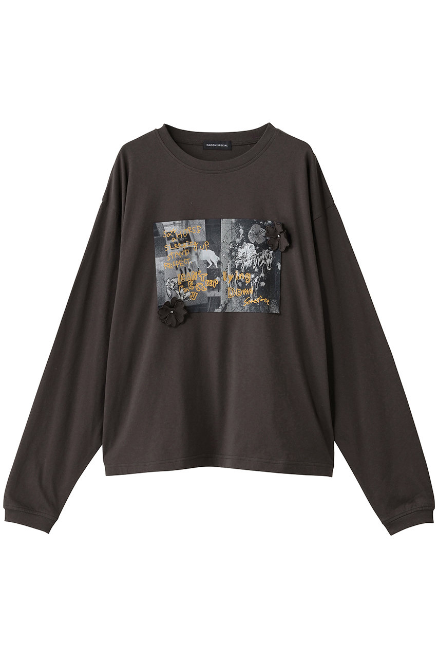 MAISON SPECIAL ガーデンフォトフラワーロンT (C.GRY(チャコールグレー), FREE) メゾンスペシャル ELLE SHOP MAISON SPECIAL ガーデンフォトフラワーロンT (C.GRY(チャコールグレー), FREE) メゾンスペシャル ELLE SHOP