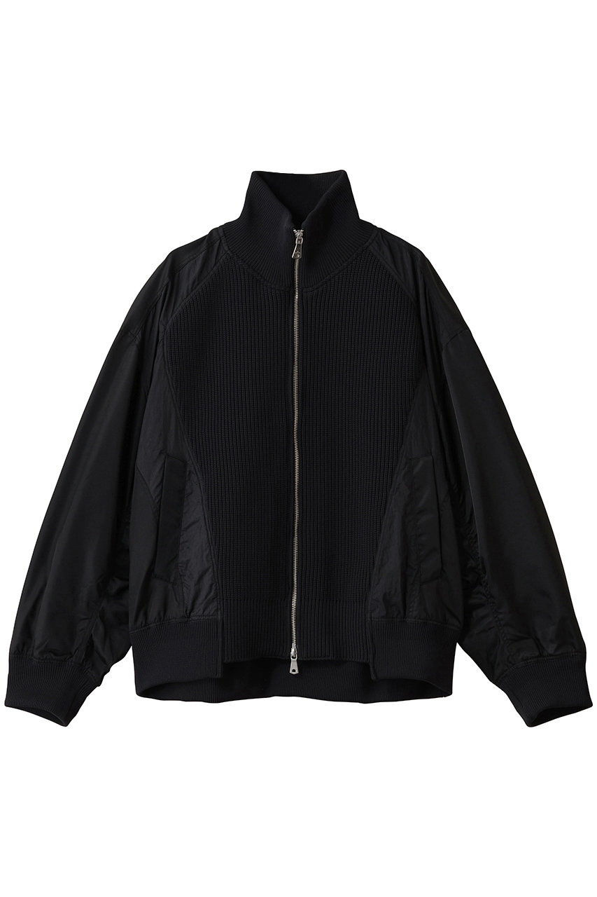 メゾンスペシャル/MAISON SPECIALの【UNISEX】ニットコンビドライバーズニットブルゾン(BLK(ブラック)/11252211301)