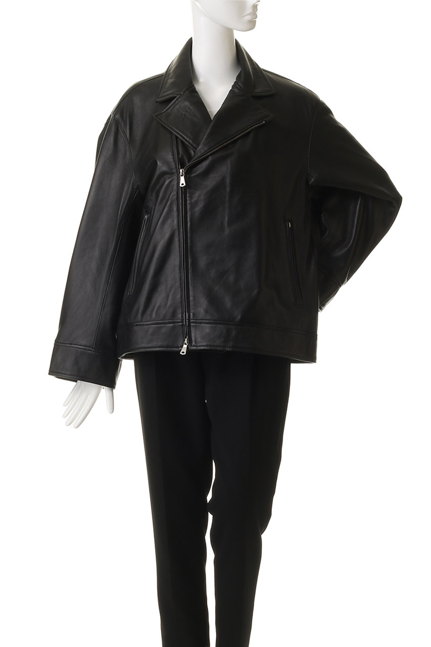 MAISON SPECIAL ブラック レザー ダブルライダースジャケット Dress-Fit Sheep Leather Double Rider Jacket