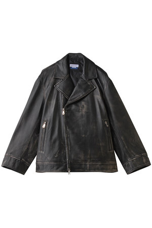 メゾンスペシャル/MAISON SPECIALの【UNISEX】SHEEPレザーテーラード襟ダブルライダース