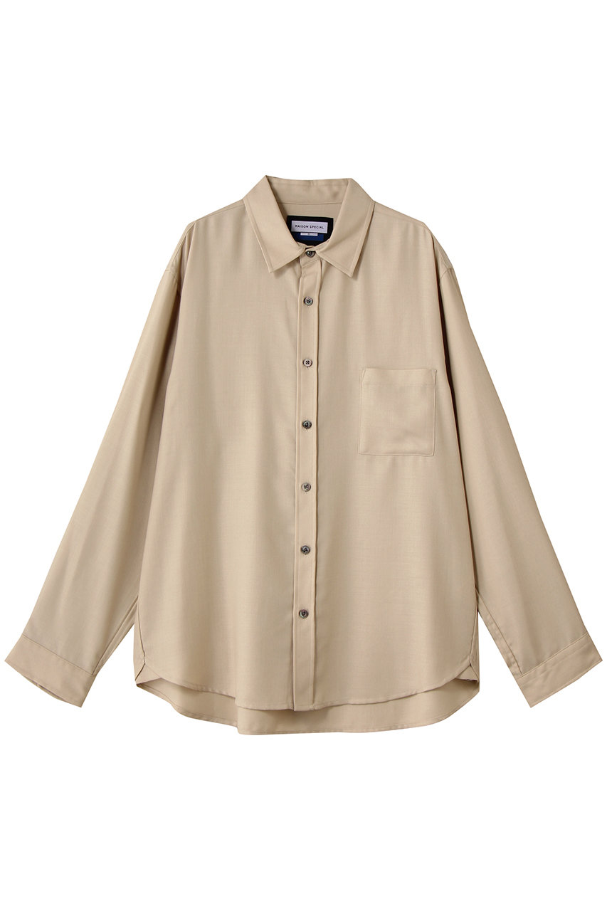 メゾンスペシャル/MAISON SPECIALの【UNISEX】TR梳毛ライク Regular-Overシャツ(BGE(ベージュ)/11252311206)
