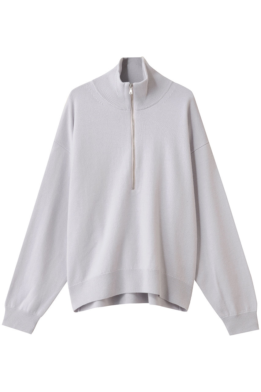 MAISON SPECIAL 【UNISEX】CASHFEEL EX FINE MERINO 9GG ハーフジップ (G.BGE(グレーベージュ), 0) メゾンスペシャル ELLE SHOP
