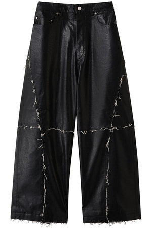 メゾンスペシャル/MAISON SPECIALの【UNISEX】フリンジ切リ替エアーティフィシャルレザーパンツ(110600/110601)