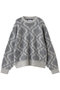 【UNISEX】5GGモヘアシャギーニットPO ダイヤジオトリックメパターン メゾンスペシャル/MAISON SPECIAL GRY(グレー)