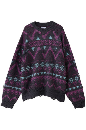 メゾンスペシャル/MAISON SPECIALの【UNISEX】ノルディックダメージJQDニット(110300/110301)