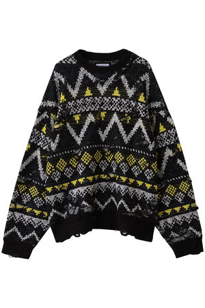 メゾンスペシャル/MAISON SPECIALの【UNISEX】ノルディックダメージJQDニット(110300/110301)