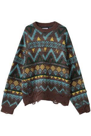 メゾンスペシャル/MAISON SPECIALの【UNISEX】ノルディックダメージJQDニット(110300/110301)