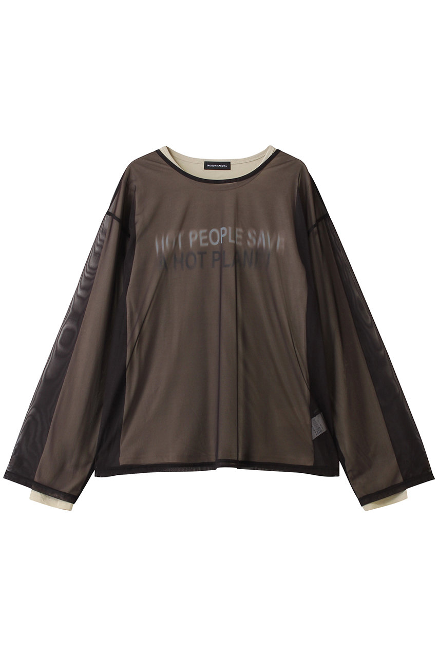 メゾンスペシャル/MAISON SPECIALのシアーレイヤードロンT(BLK(ブラック)/21252415708)