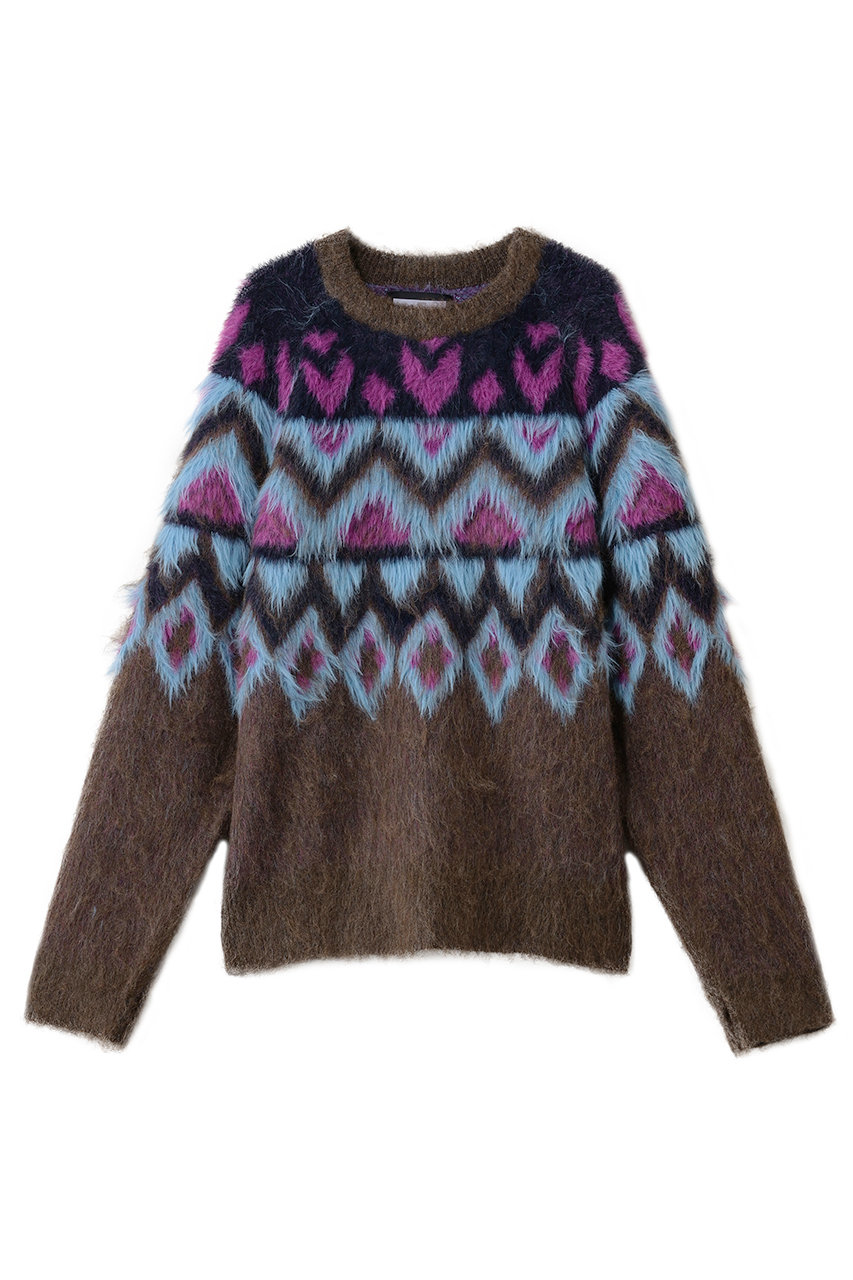 メゾンスペシャル/MAISON SPECIALの【UNISEX】フェアアイル シャギーMIX JQDニット(BRN(ブラウン)/11252361329)