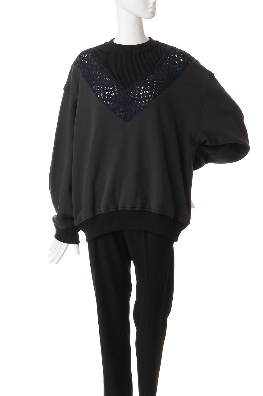 MAISON SPECIAL(メゾンスペシャル)｜【UNISEX】レース編みV切替コンビ