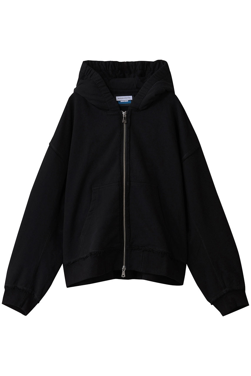 メゾンスペシャル/MAISON SPECIALの【UNISEX】Prime-Over ギャザーフーディー ZIPパーカー(BLK(ブラック)/11252411318)