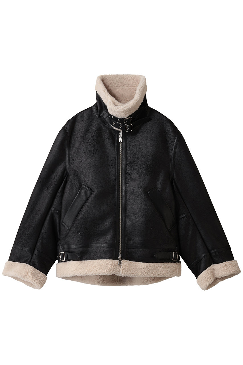 メゾンスペシャル/MAISON SPECIALの【UNISEX】B-3フェイクムートンジャケット(BLK(ブラック)/11252211616)