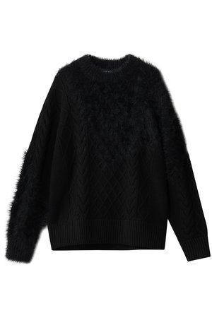 メゾンスペシャル/MAISON SPECIALの【UNISEX】ケーブルシャギーMIXクルーニット(110300/110301)