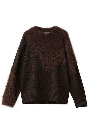 メゾンスペシャル/MAISON SPECIALの【UNISEX】ケーブルシャギーMIXクルーニット(110300/110301)