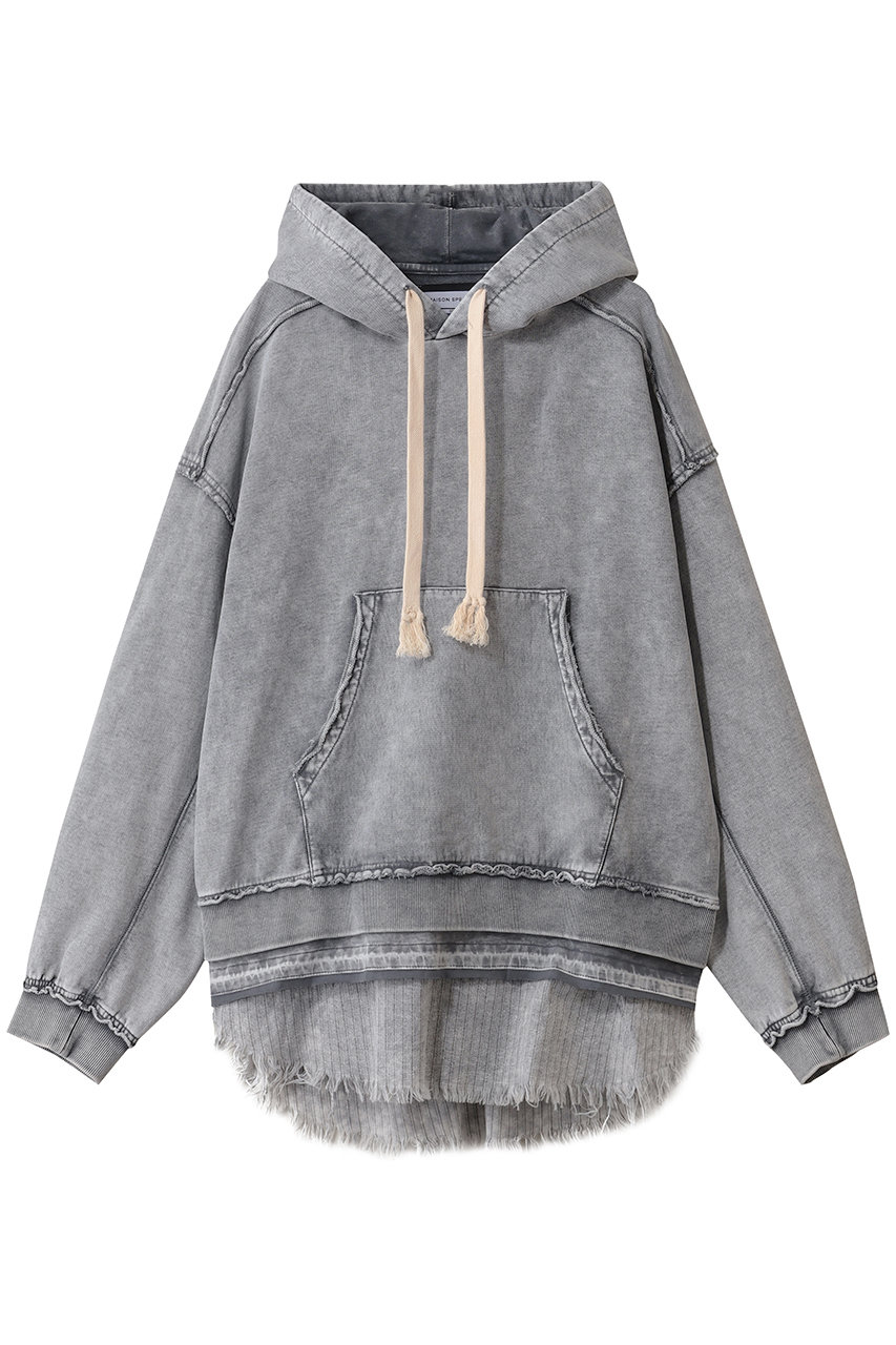 メゾンスペシャル/MAISON SPECIALの【UNISEX】ダメージレイヤードフーディーPO(L.GRY(ライトグレー)/11252411316)
