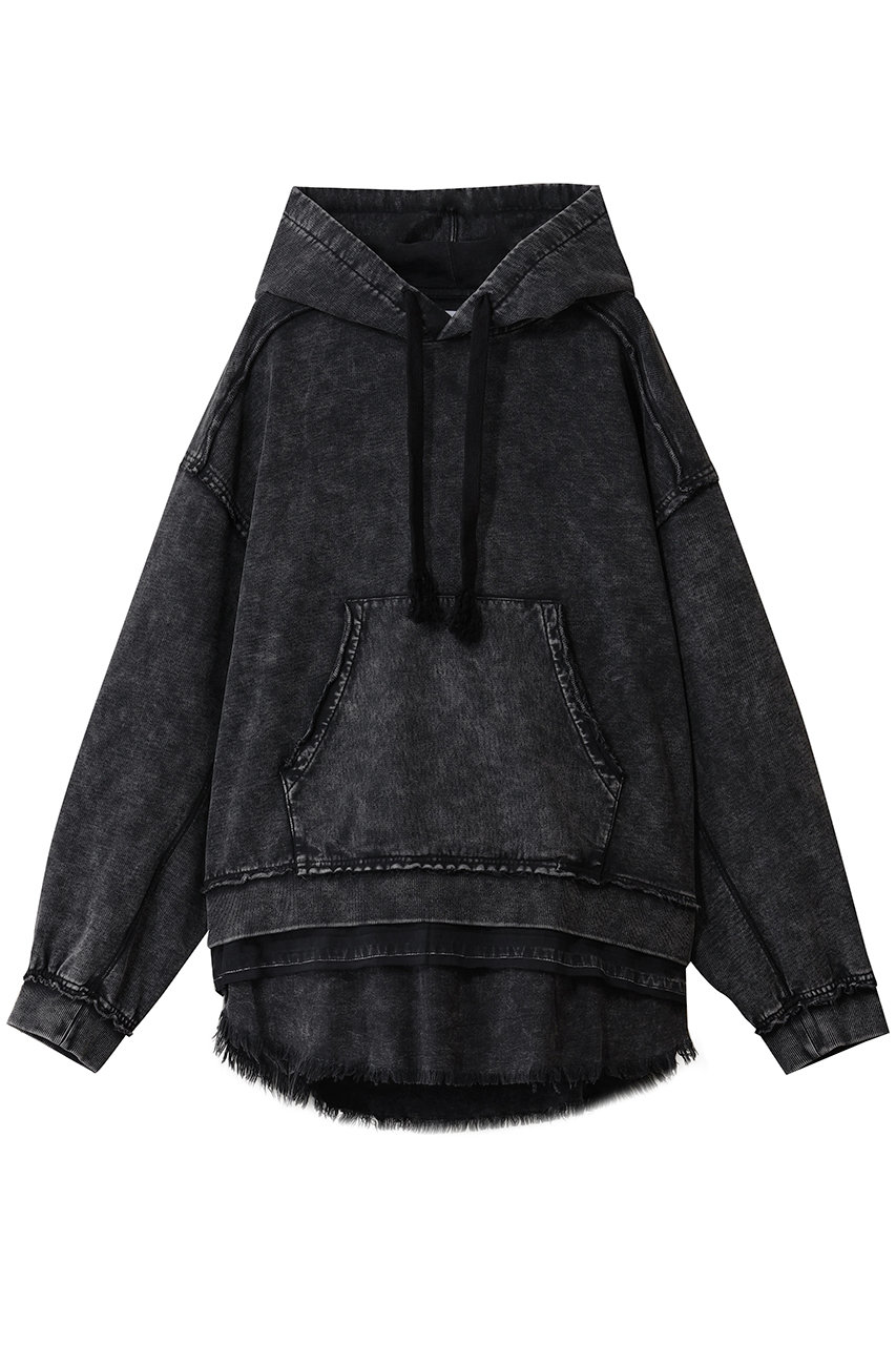 メゾンスペシャル/MAISON SPECIALの【UNISEX】ダメージレイヤードフーディーPO(BLK(ブラック)/11252411316)