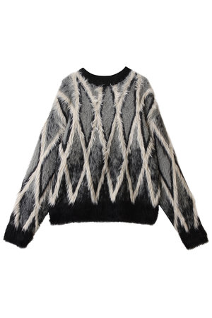 メゾンスペシャル/MAISON SPECIALの【UNISEX】７GGシャギーJQDニット　ダイヤパターン(110300/110301)