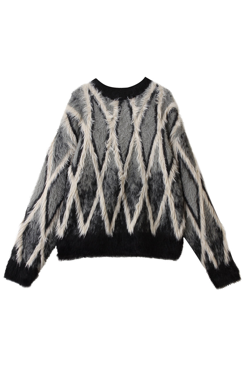 メゾンスペシャル/MAISON SPECIALの【UNISEX】７GGシャギーJQDニット　ダイヤパターン(GRY(グレー)/11252361303)