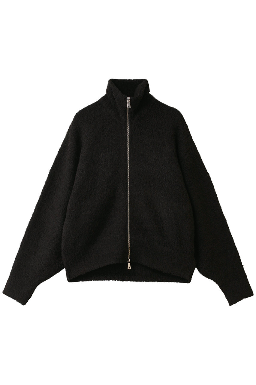 未使用級　ヒューゴボス　現行　ドライバーズニット　ブルゾン　ロゴ　黒　3L 未使用級 ヒューゴボス 現行 ドライバーズニット ブルゾン ロゴ 黒 3L