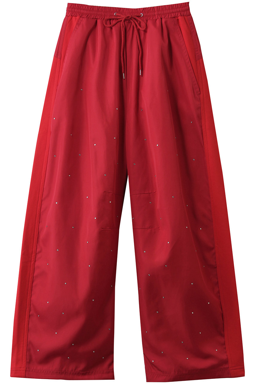 メゾンスペシャル/MAISON SPECIALのDocking Rhinestone Easy Pants/ドッキングラインストーンイージーパンツ(RED(レッド)/21252465316)