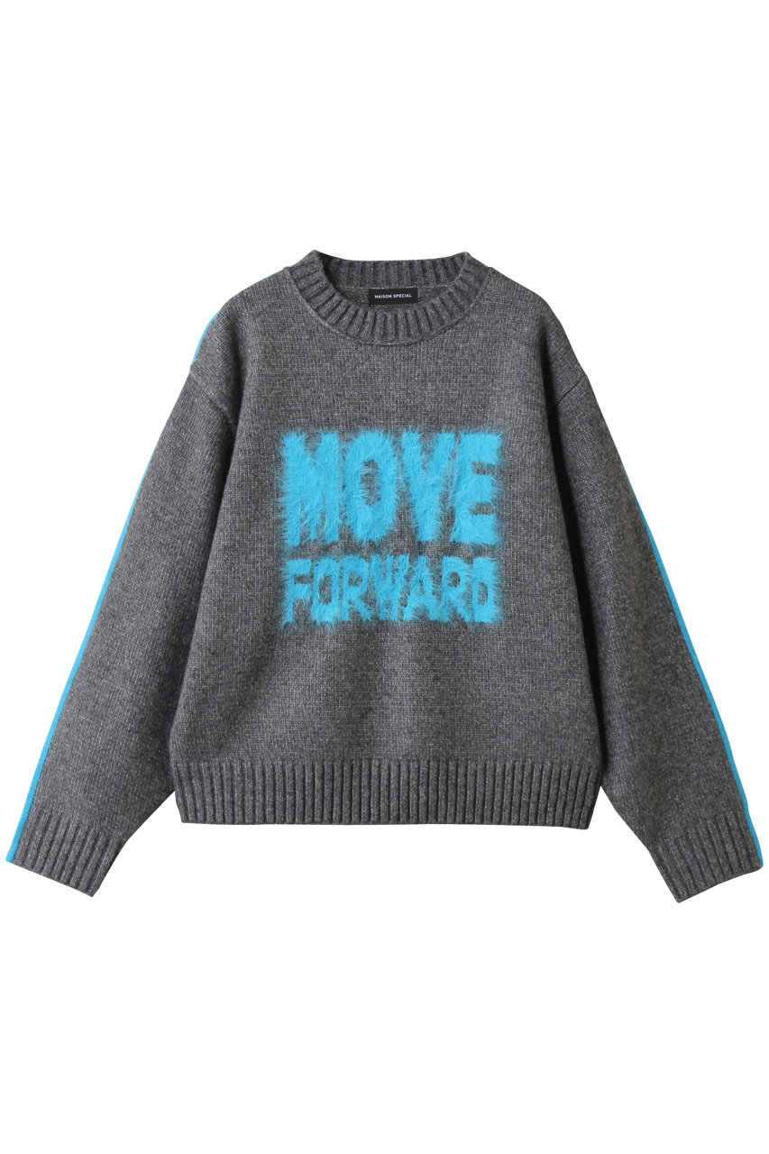 メゾンスペシャル/MAISON SPECIALのMOVE FORWARD logo knit/MOVE FORWARDロゴニット(GRY(グレー)/21252365315)
