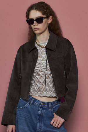 メゾンスペシャル/MAISON SPECIALのLace Up Balmacaan Short Blouson/レースアップステンカラーショートブルゾン(110800/110802)