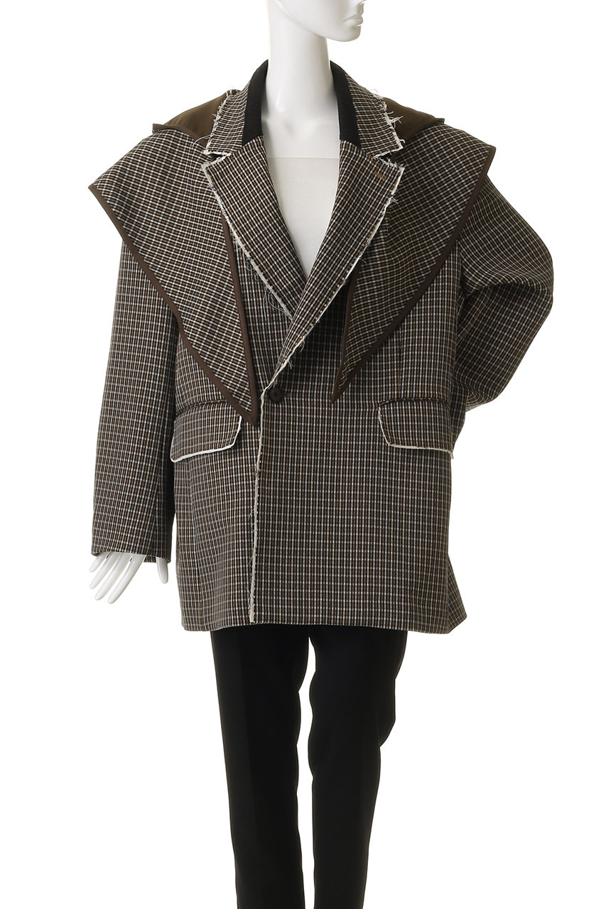 MAISON SPECIAL(メゾンスペシャル)｜2way Hooded Scarf Cut Off Jacket