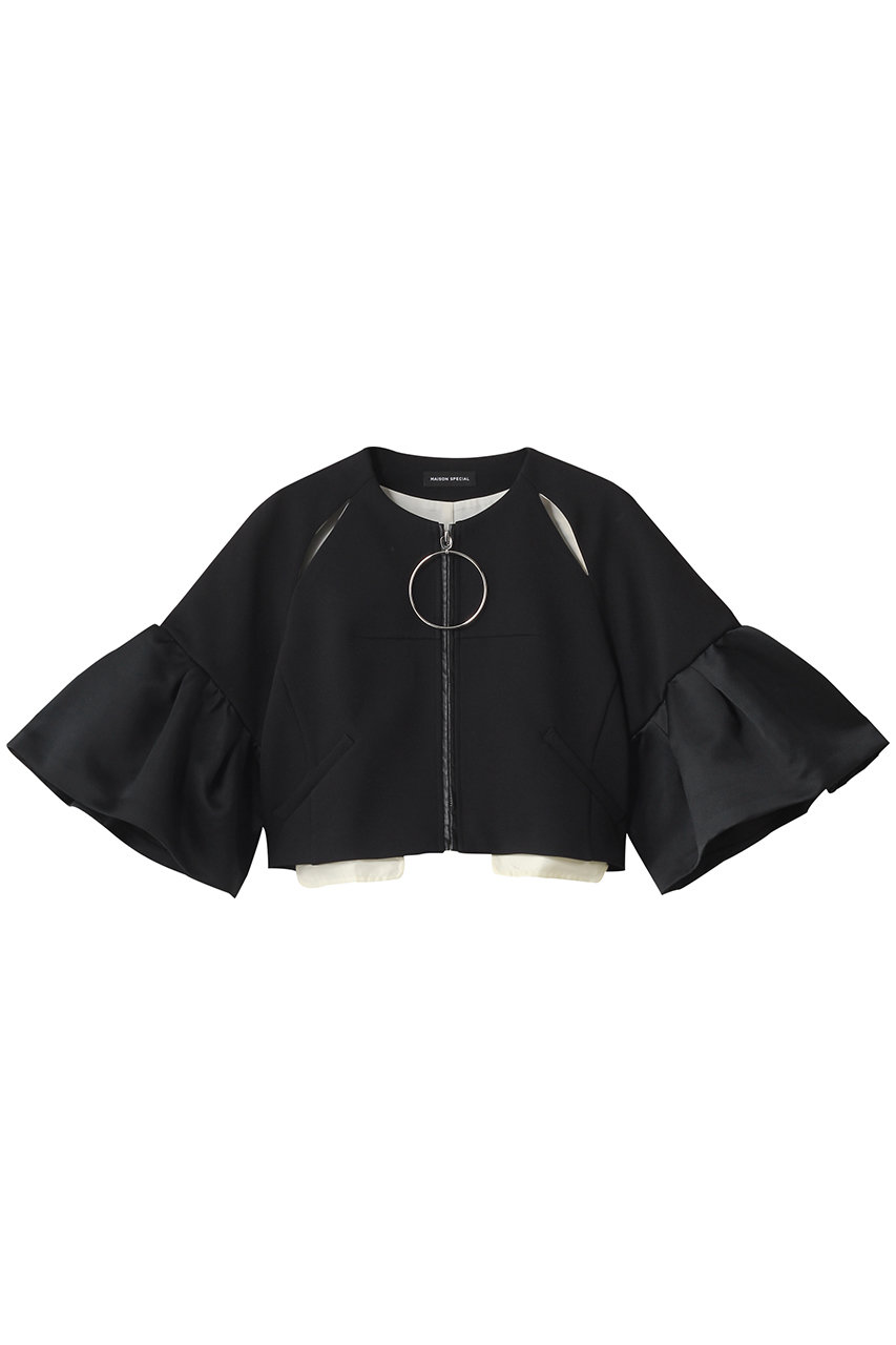 MAISON SPECIAL Dome Sleeve Zip Jacket/ドームスリーブジップジャケット (BLK(ブラック), FREE) メゾンスペシャル ELLE SHOP MAISON SPECIAL Dome Sleeve Zip Jacket/ドームスリーブジップジャケット (BLK(ブラック), FREE) メゾンスペシャル ELLE SHOP