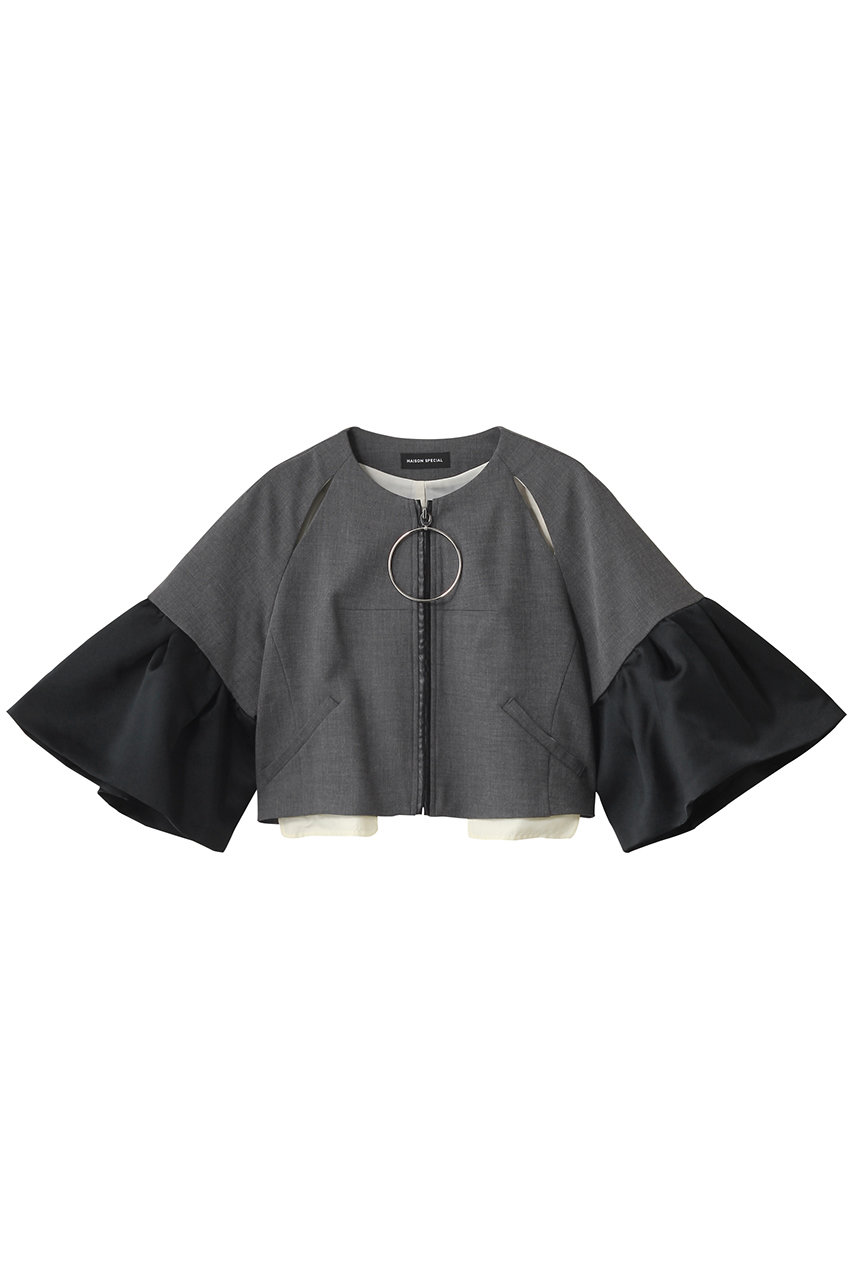 MAISON SPECIAL Dome Sleeve Zip Jacket/ドームスリーブジップジャケット (GRY(グレー), FREE) メゾンスペシャル ELLE SHOP MAISON SPECIAL Dome Sleeve Zip Jacket/ドームスリーブジップジャケット (GRY(グレー), FREE) メゾンスペシャル ELLE SHOP