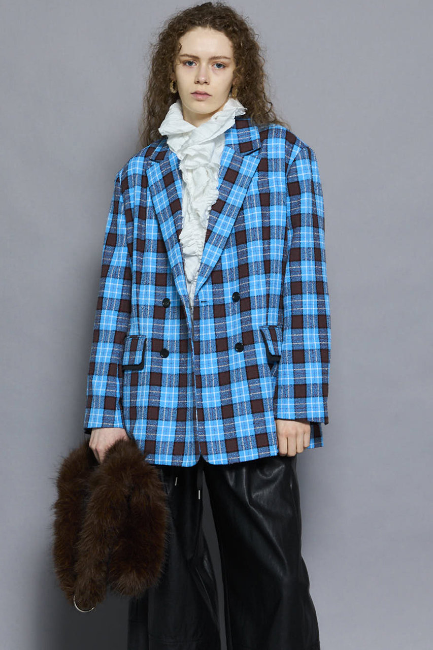 ラッセルノ　チェック柄刺繍ジャケット MAISON SPECIAL(メゾンスペシャル)｜Loop Yarn Plaid Jacket/ループ