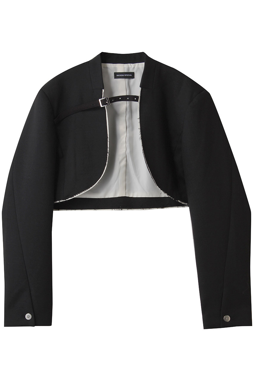 MAISON SPECIAL Short Bolero Jacket/ショートボレロジャケット (BLK(ブラック), FREE) メゾンスペシャル ELLE SHOP MAISON SPECIAL Short Bolero Jacket/ショートボレロジャケット (BLK(ブラック), FREE) メゾンスペシャル ELLE SHOP