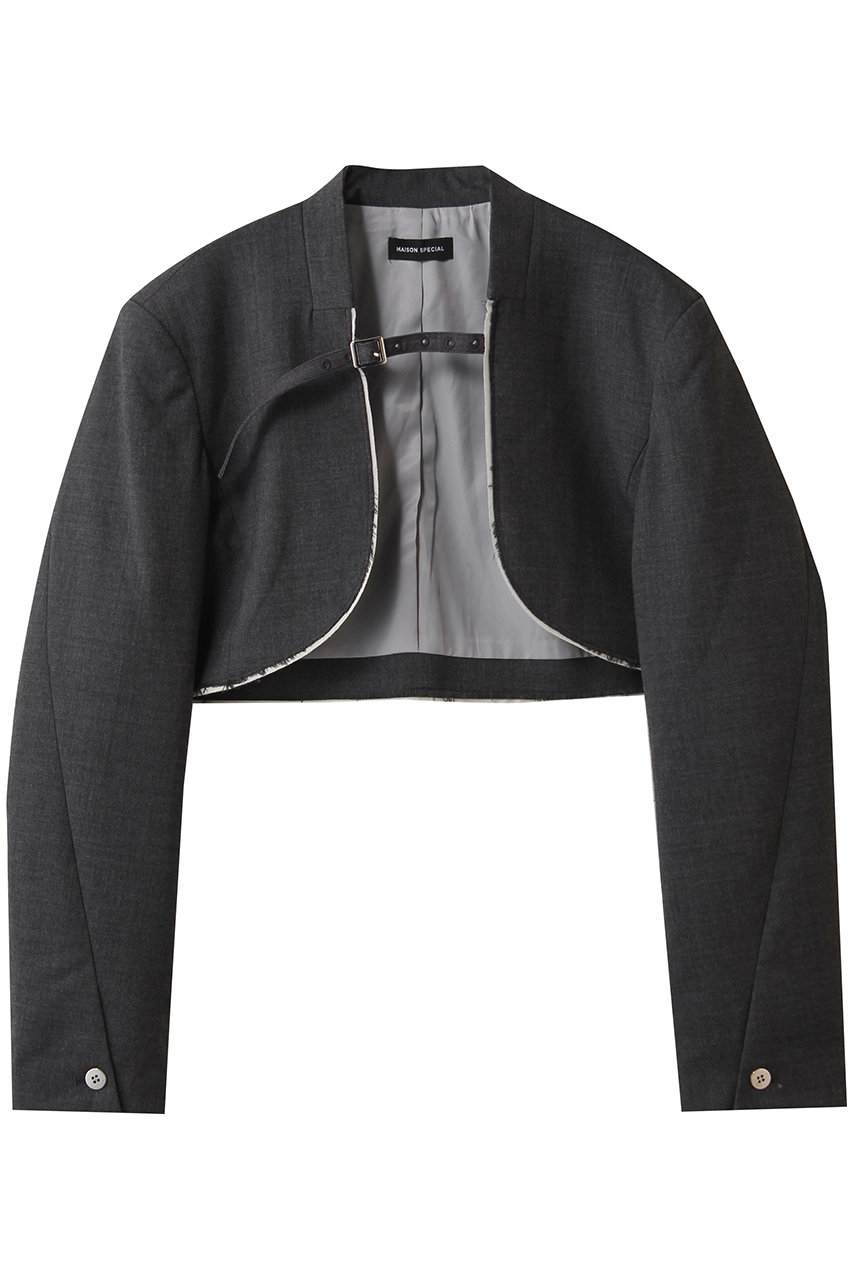 MAISON SPECIAL Short Bolero Jacket/ショートボレロジャケット (GRY(グレー), FREE) メゾンスペシャル ELLE SHOP MAISON SPECIAL Short Bolero Jacket/ショートボレロジャケット (GRY(グレー), FREE) メゾンスペシャル ELLE SHOP