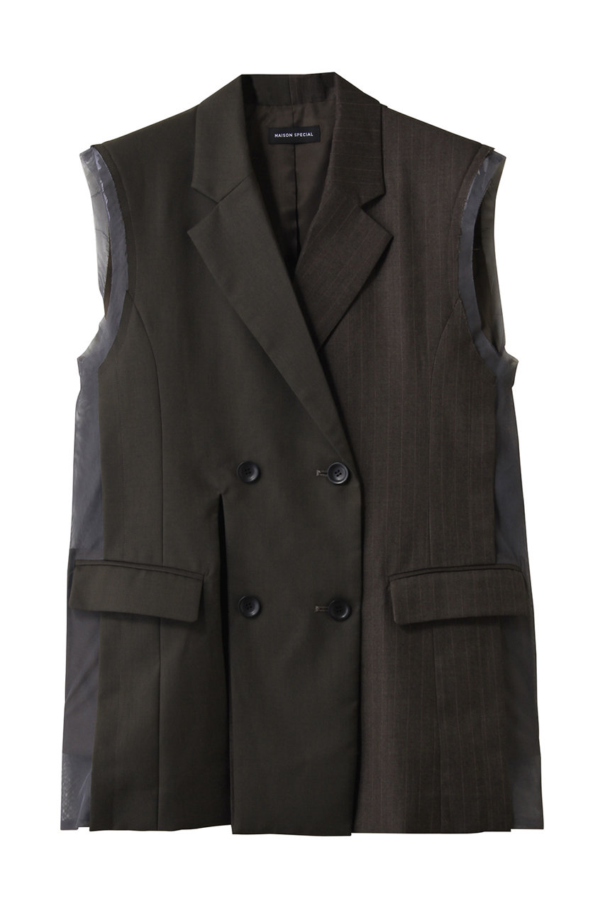 MAISON SPECIAL Side Tulle Gilet/サイドチュールジレ (KHK(カーキ), FREE) メゾンスペシャル ELLE SHOP MAISON SPECIAL Side Tulle Gilet/サイドチュールジレ (KHK(カーキ), FREE) メゾンスペシャル ELLE SHOP