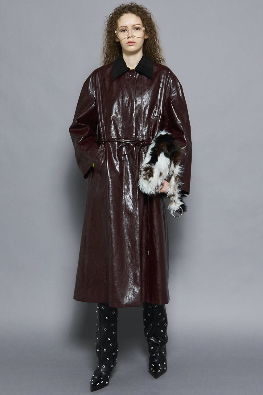 MAISON SPECIAL(メゾンスペシャル)｜faux Leather Balmacaan Coat