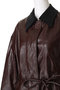 faux Leather  Balmacaan Coat/フェイクレザーステンカラーコート メゾンスペシャル/MAISON SPECIAL