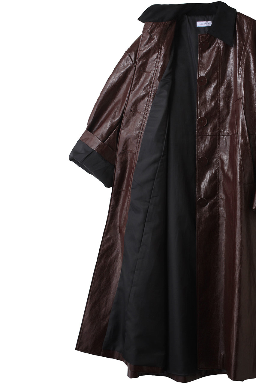 MAISON SPECIAL(メゾンスペシャル)｜faux Leather Balmacaan Coat