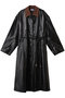 faux Leather  Balmacaan Coat/フェイクレザーステンカラーコート メゾンスペシャル/MAISON SPECIAL D.BRN(ダークブラウン)