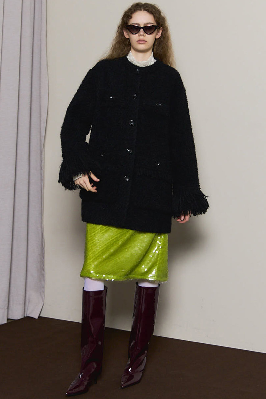 MAISON SPECIAL(メゾンスペシャル)｜Fringe Tweed Jacket Coat